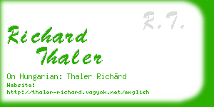 richard thaler business card