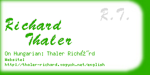 richard thaler business card